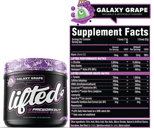 Lifted Preworkout - Hyperdrive Edition 40 Servings