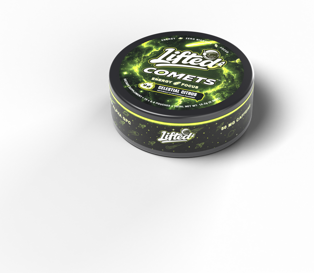 Comets Celestial Citrus Energy Pouches tin