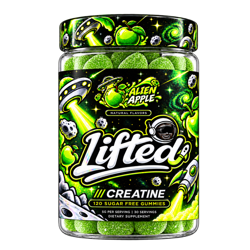 Lifted Alien Apple Creatine Gummies jar